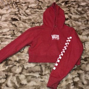 VANS red cropped hoodie
